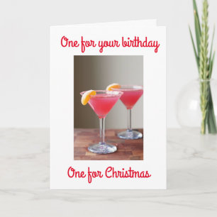 **BIRTHDAY CHRISTMAS** CHEERS AND BE MERRY HOLIDAY CARD