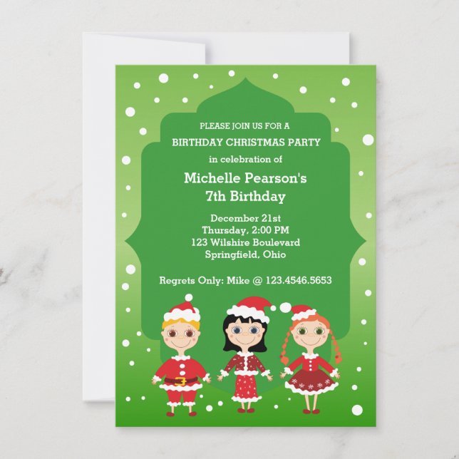 Birthday Christmas Holiday Party Invitation (Front)