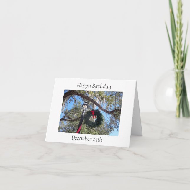 Birthday Christmas Oak Holiday Card (Front)