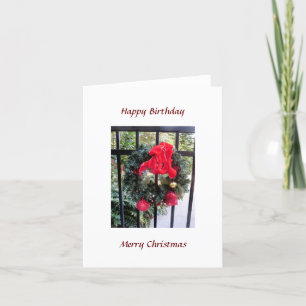 Birthday Christmas Wreath Holiday Card