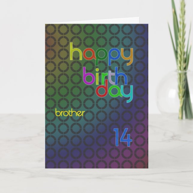Birthday circles for brother aged 14 card (Front)