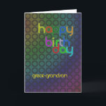 Birthday circles for Great-Grandson Card<br><div class="desc">A design of circles with a font that fits between them. A birthday card with a masculine feel for a Great-Grandson.</div>