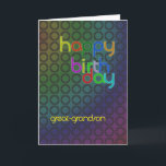 Birthday circles for Great-Grandson Card<br><div class="desc">A design of circles with a font that fits between them. A birthday card with a masculine feel for a Great-Grandson.</div>