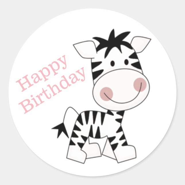 Birthday Classic Round Sticker (Front)
