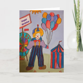 Birthday Clown Birthday Card