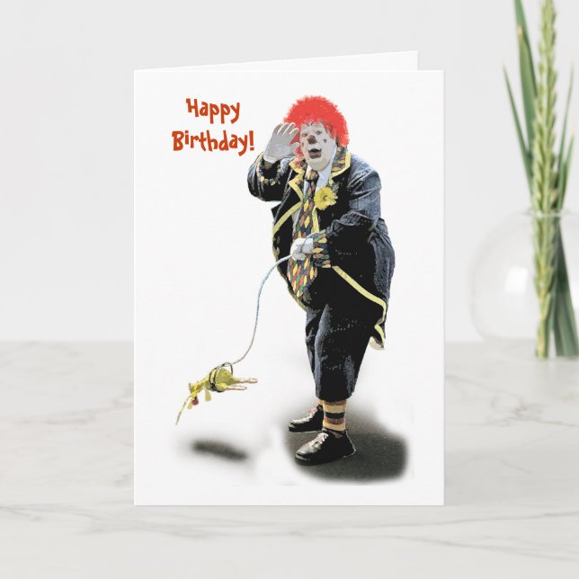 Birthday Clown Card (White) (Front)