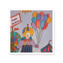 Birthday Clown Paper Napkin