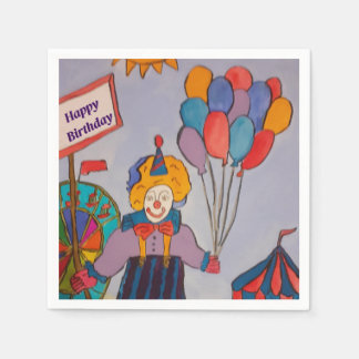 Birthday Clown Paper Napkin