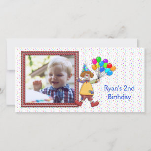 Birthday Clown Photo Card