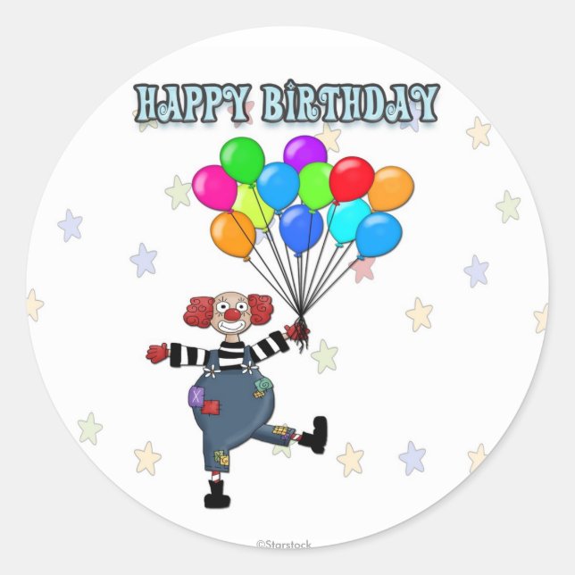 Birthday Clown Stickers (Front)