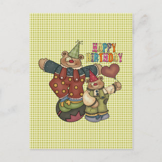 Birthday Clowns Postcard