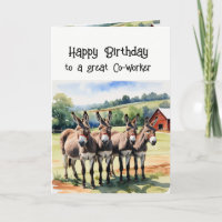 Birthday Co-worker From All of Us Animal Donkey 