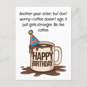 Birthday Coffee Cup Card: Brew-tiful Wishes  Postcard