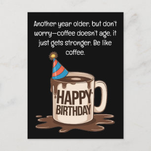 Birthday Coffee Cup Card: Brew-tiful Wishes  Postcard