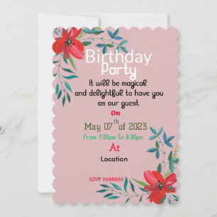 Birthday colours invitation
