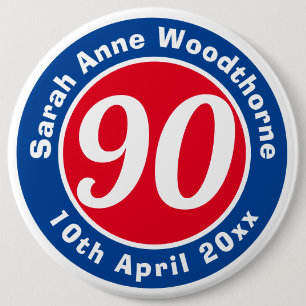 Birthday Commemoration with Name, Age, & Date 6 Cm Round Badge