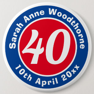 Birthday Commemoration with Name, Age, & Date 6 Cm Round Badge