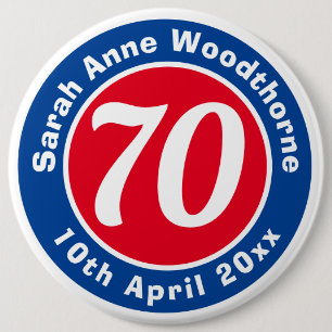 Birthday Commemoration with Name, Age, & Date 6 Cm Round Badge