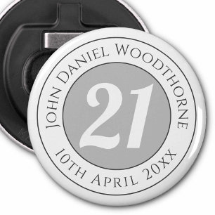 Birthday Commemoration with Name, Age, & Date Bottle Opener