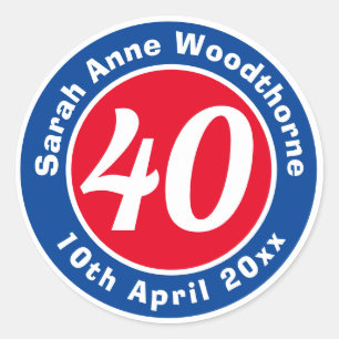 Birthday Commemoration with Name, Age, & Date Classic Round Sticker