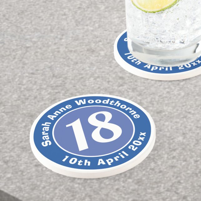 Birthday Commemoration with Name, Age, & Date Coaster (Creator Uploaded)