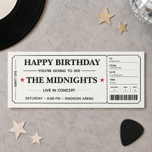 Birthday Concert Ticket Gift Personalised Retro Invitation