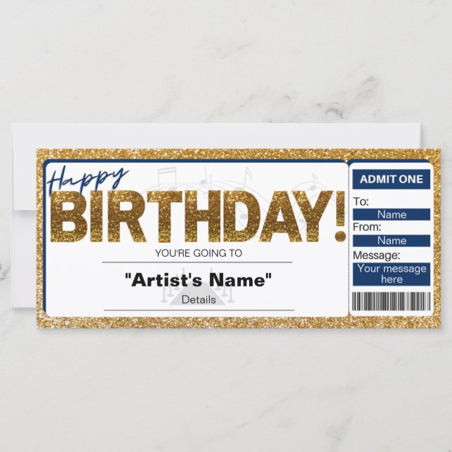 Birthday Concert Ticket Invitation (Front)