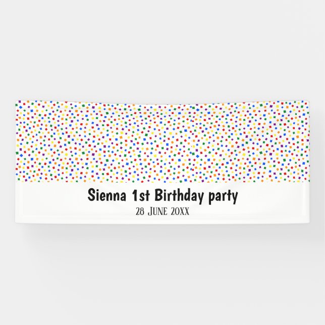 Birthday confetti rainbow banner (Horizontal)
