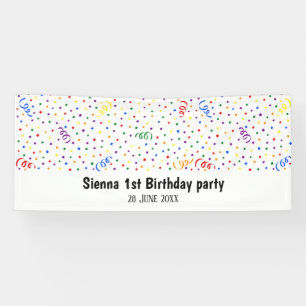 Birthday confetti rainbow banner