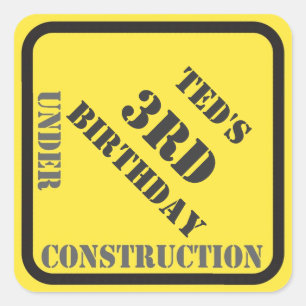 Birthday Construction Sticker