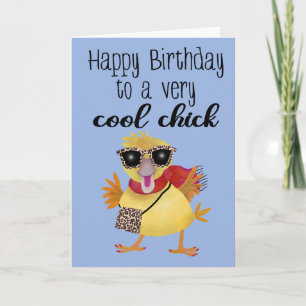 Birthday Cool Chick Card