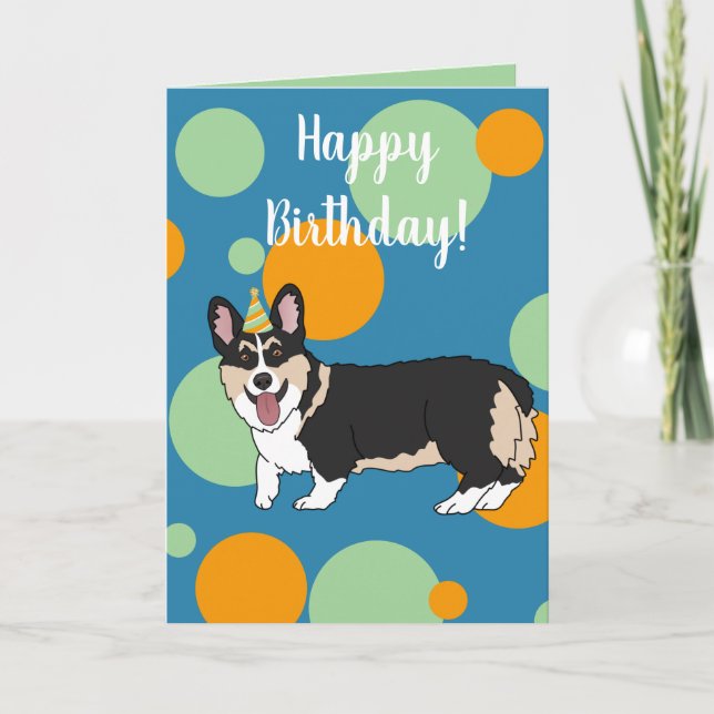 Birthday Corgi  Card (Front)