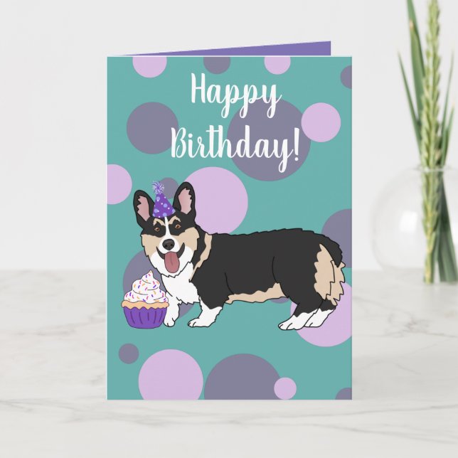 Birthday Corgi  Card (Front)