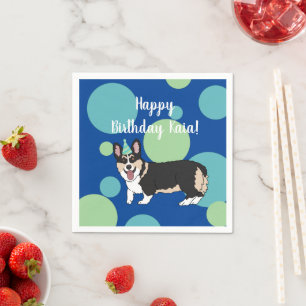 Birthday Corgi Napkin