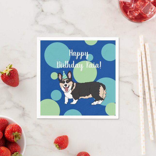 Birthday Corgi Napkin (Insitu)