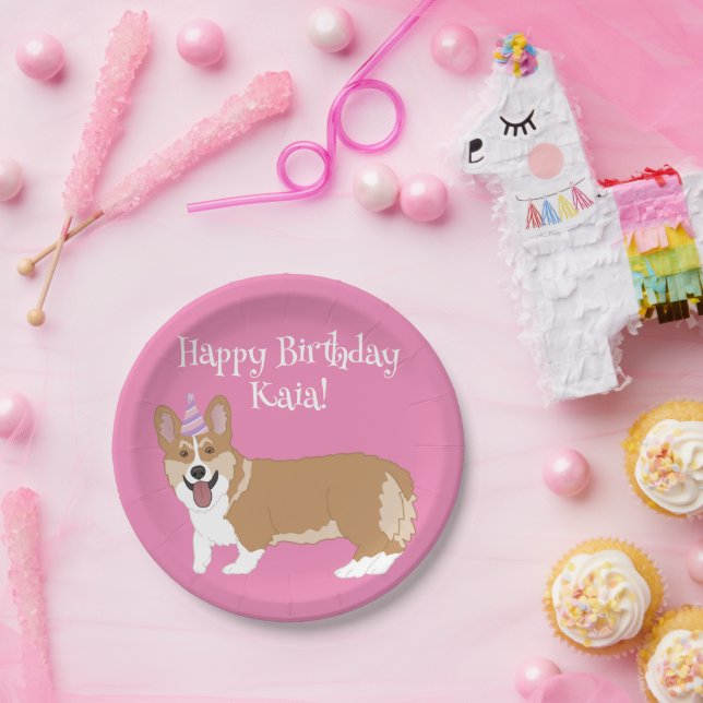 Birthday Corgi  Paper Plate (Party)