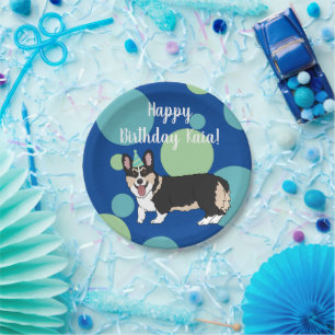 Birthday Corgi  Paper Plate