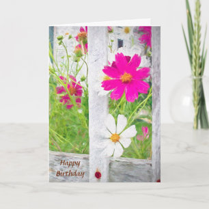 birthday-cosmos flower garden card