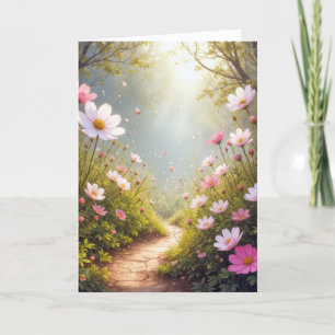 Birthday Cosmos Flower Garden Card