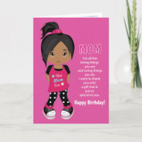 Birthday Coupons for Mum - Multicultural Girl Card