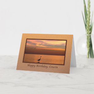 Birthday, Cousin, Ocean View at Sunset Card