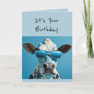 Birthday Cow Glamourous Animal Fun Humour Card