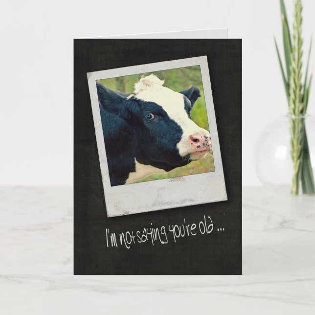 Birthday Cow Humour Card (Front)