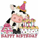 Birthday Cow sculpture Standing Photo Sculpture<br><div class="desc">design by Cheryl Seslar at www.digiwebstudio.com</div>