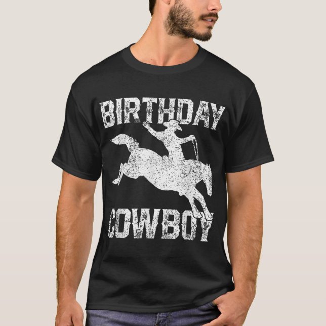 Birthday Cowboy Rodeo Themed Party T-Shirt (Front)