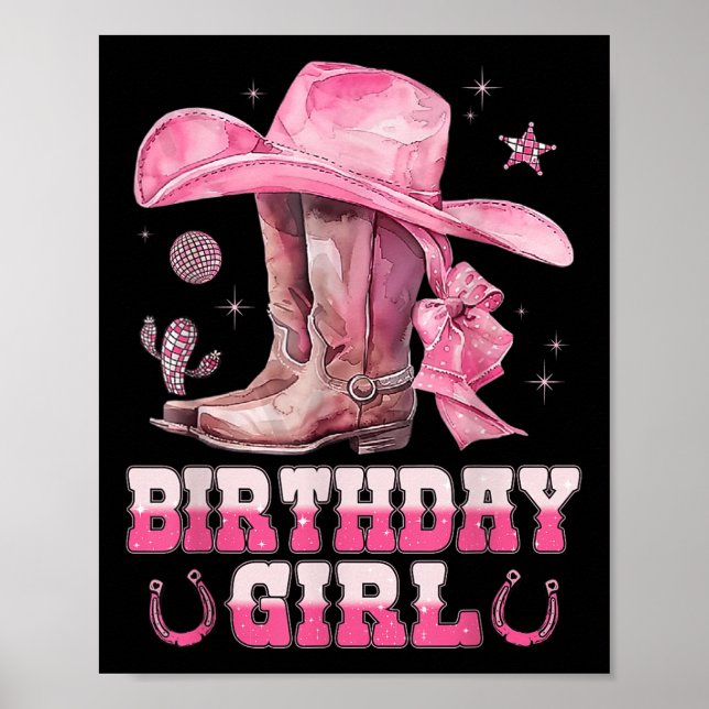 Birthday Cowgirl Western Birthday Girl Party Decor (Front)