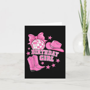 Birthday Cowgirl Western Disco Birthday Girl Party Card