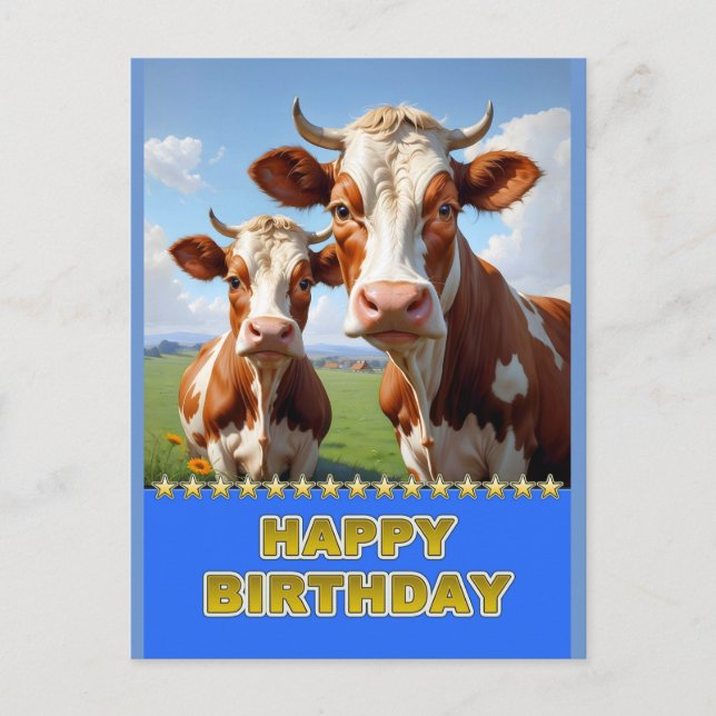 birthday cows postcard (Front)