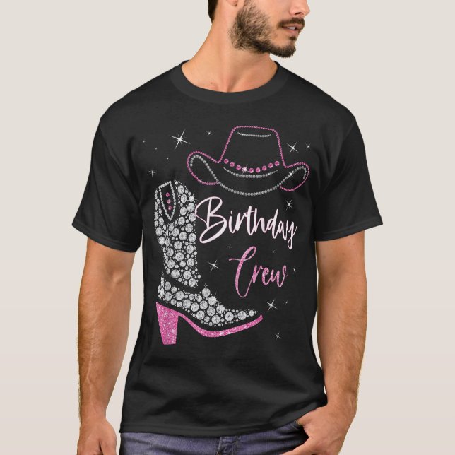 Birthday Crew Birthday Party Squad Cowboy  T-Shirt (Front)