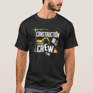Birthday Crew Construction Truck Toddler Kids Boy T-Shirt